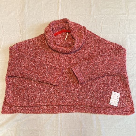 Free People BFF Sweater with Cowl Neck - Scarlet Flame - Picture 6 of 12